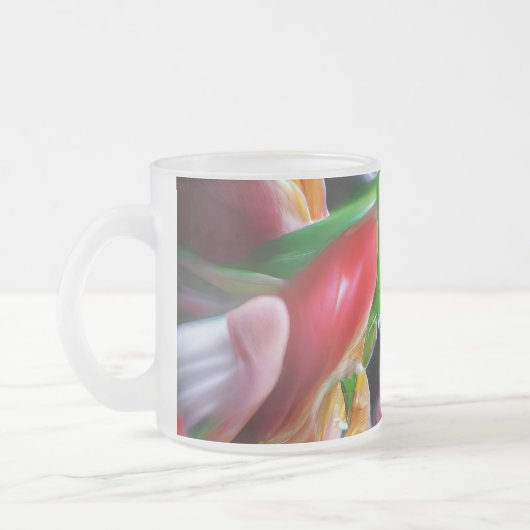 Tasse Givré Réflexions vibrantes sur les tulipes Abstraites (Gauche)