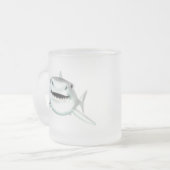Tasse Givré requin d'aquarelle souriant gris vert vert animal (Devant gauche)