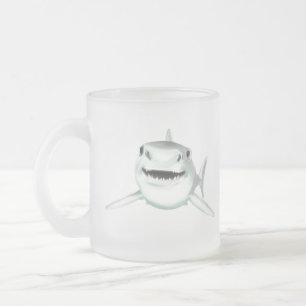 Tasse Givré requin d'aquarelle souriant gris vert vert animal
