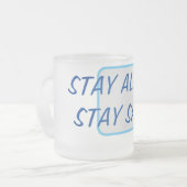 Tasse Givré Restez alerte Restez en sécurité Bleu Sécurité du  (Devant gauche)