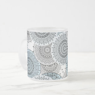 Tasse Givré Rétro, rétro motif, bleu et gris, élégant