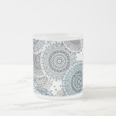 Tasse Givré Rétro, rétro motif, bleu et gris, élégant (Centre)
