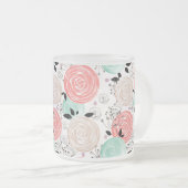 Tasse Givré Rétro, roses (Devant droit)