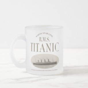 Tasse Givré RMS Bateau fantôme Titanic Sepia Frosted Glass Mus