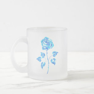Tasse Givré Rose Bleue Brûlante