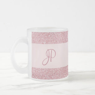 Tasse Givré Rose Gold Parties scintillant Look Monogramme Mod