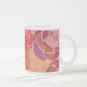 Tasse Givré Rose rose motif avec fleurs et plantes