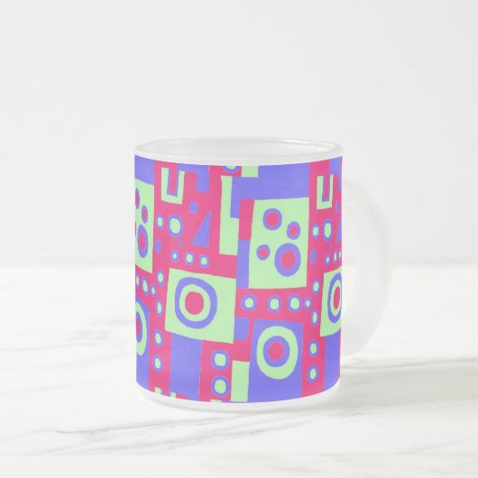Tasse Givré Rouge Vert Bleu Contructiviste (Devant droit)