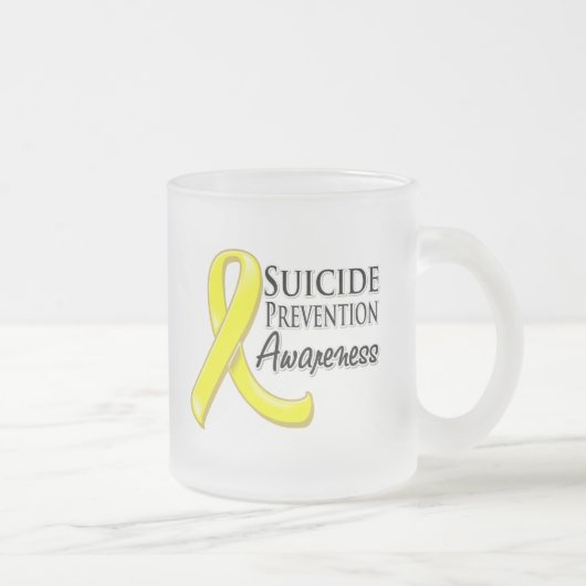 Tasse Givré Ruban de conscience de prévention de suicide (Droit)