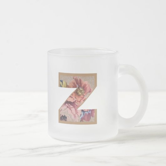 Tasse Givré Rustic Floral Initial Letter Z Monogram (Droit)