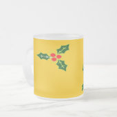 Tasse Givré Saint de Noël sur orange (Devant gauche)