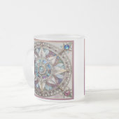 Tasse Givré Saphirs roses et bleus Diamants Perles Mandala (Devant gauche)
