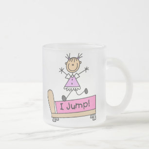 Tasse Givré Saut sur le lit Stick Figure Girl