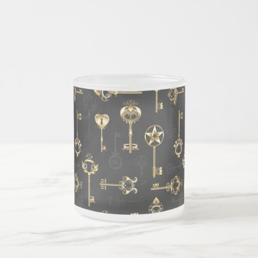 Tasse Givré Seamless Pattern with Golden Keys (Centre)