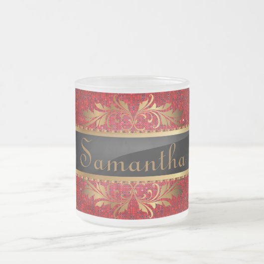 Tasse Givré Séquence de Parties scintillant rouge Coupe de caf (Centre)