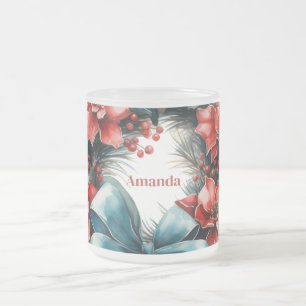 Tasse Givré Serre de pin avec Noël Holly Festif