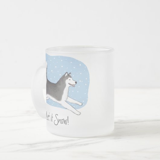Tasse Givré Sibérie Husky ou Malamute d'Alaska Laissez-le neig (Devant gauche)