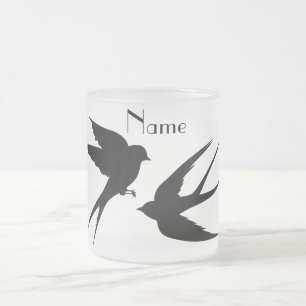 Tasse Givré Silhouettes d'oiseaux d'hirondelles Thunder_Cove