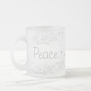 Tasse Givré Silver Flourish Peace Joie Amour Noël