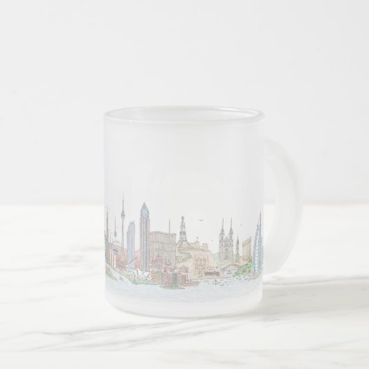 Tasse Givré Skyline du monde (Devant droit)