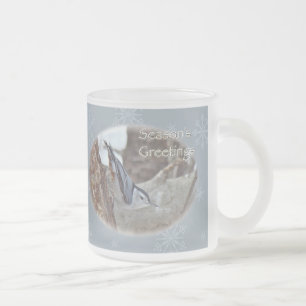 Tasse Givré Slate Grey Nuthatch Songbird Joyeuses Fêtes