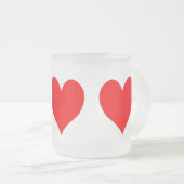 Tasse Givré Solide Rouge Rouge mignon Coeur (Devant droit)