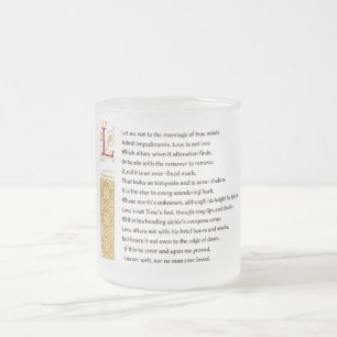 Tasse Givré Sonnet 116 de Shakespeare (CXVI) sur le parchemin