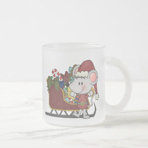 Tasse Givré Souris de Père Noël avec le traîneau