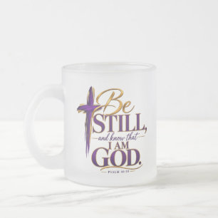 Tasse Givré Soyez tranquilles et sachez que je suis Dieu
