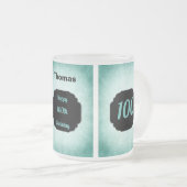 Tasse Givré Style bleu ajouter nom 100e Anniversaire design (Devant droit)