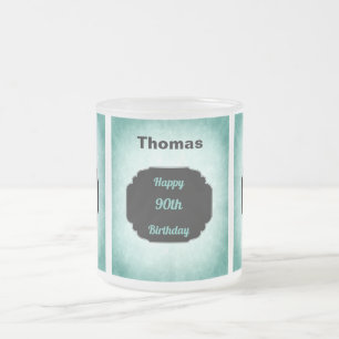 Tasse Givré Style bleu ajouter nom 90e Anniversaire design