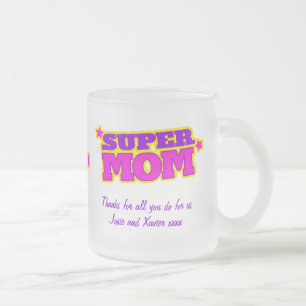 Tasse Givré Super maman superhero style merci