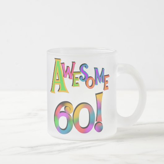 Tasse Givré Superbe 60 T-shirts et cadeaux d'anniversaire (Droit)