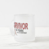 Tasse Givré Survivant de cancer de poumon 10 ans (Devant gauche)