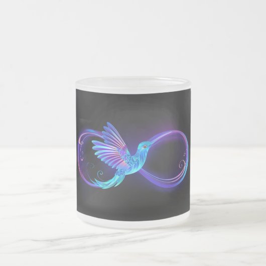 Tasse Givré Symbole de Neon Infinity par Glowing Hummingbird (Centre)