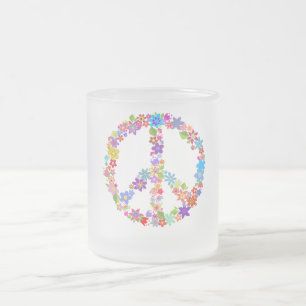 Tasse Givré Symbole de paix Fleur puissance colorée Design