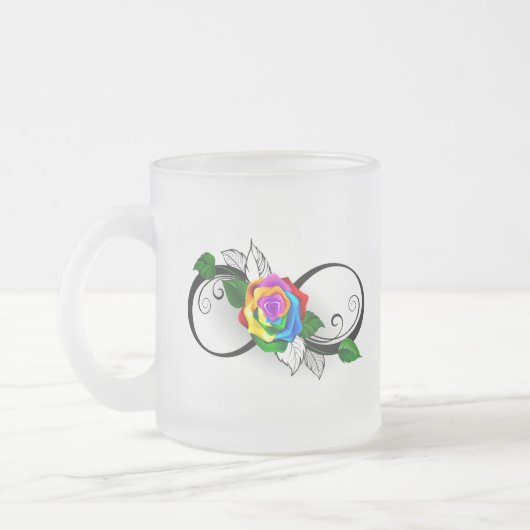 Tasse Givré Symbole d'infini avec Rose arc-en-ciel (Gauche)