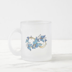 Tasse Givré Symbole infini de papillons Morpho bleus