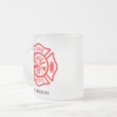 Tasse Givré Symbole pompier Logo pompier Nom personnalisé (Devant gauche)