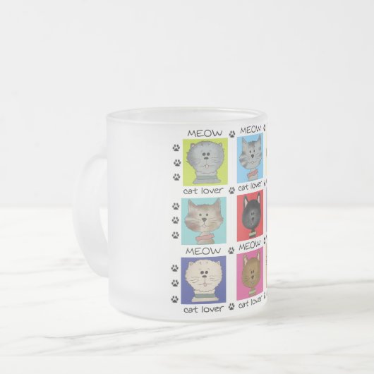 Tasse Givré T-shirts et cadeaux d'amoureux des chats de Meow (Devant gauche)