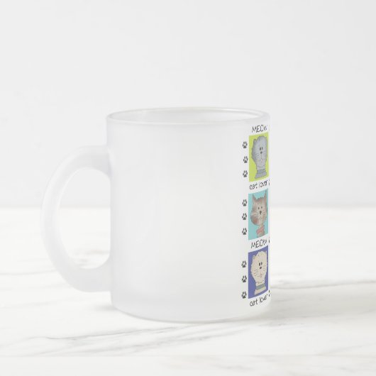 Tasse Givré T-shirts et cadeaux d'amoureux des chats de Meow (Gauche)