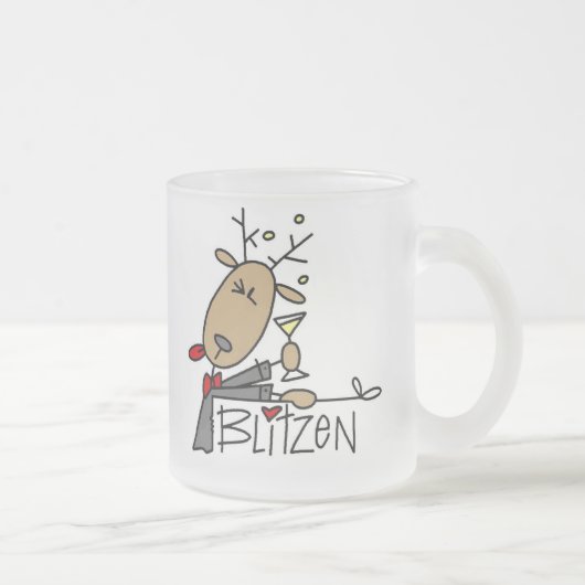 Tasse Givré T-shirts et cadeaux de Noël de renne de Blitzen (Droit)