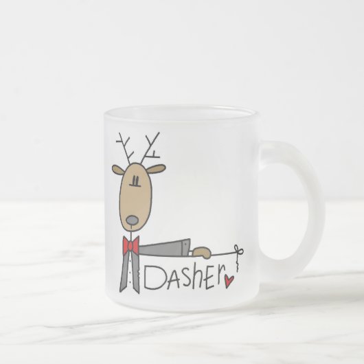 Tasse Givré T-shirts et cadeaux de Noël de renne de Dasher (Droit)