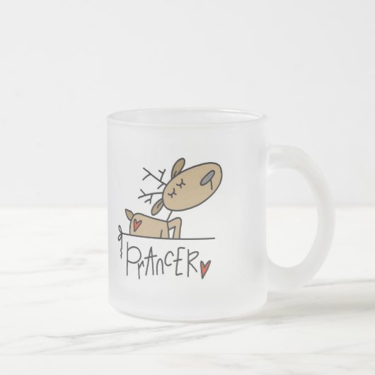 Tasse Givré T-shirts et cadeaux de renne de Prancer (Droit)