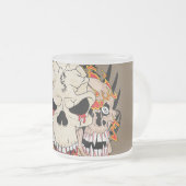Tasse Givré Tatouage Crâne Huit glaçés Coupe de café en verre (Devant droit)