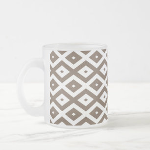 Tasse Givré Taupe motif diamant brun et blanc