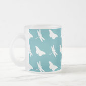 Tasse Givré Teal Butterflies and Dragonflies Pattern (Gauche)