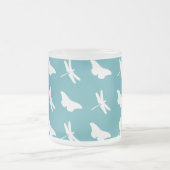 Tasse Givré Teal Butterflies and Dragonflies Pattern (Centre)