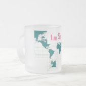 Tasse Givré Teal carré, je suis spatial, @MappingCenter (Devant gauche)