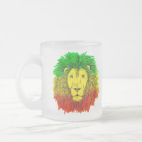 Tête de lion rasta rouge jaune vert dessin Jamaïqu